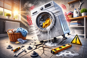 علت تکانهای شدید و راه رفتن ماشین لباسشویی چیست؟