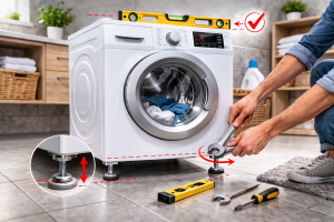 تراز نبودن پایه های ماشین لباسشویی